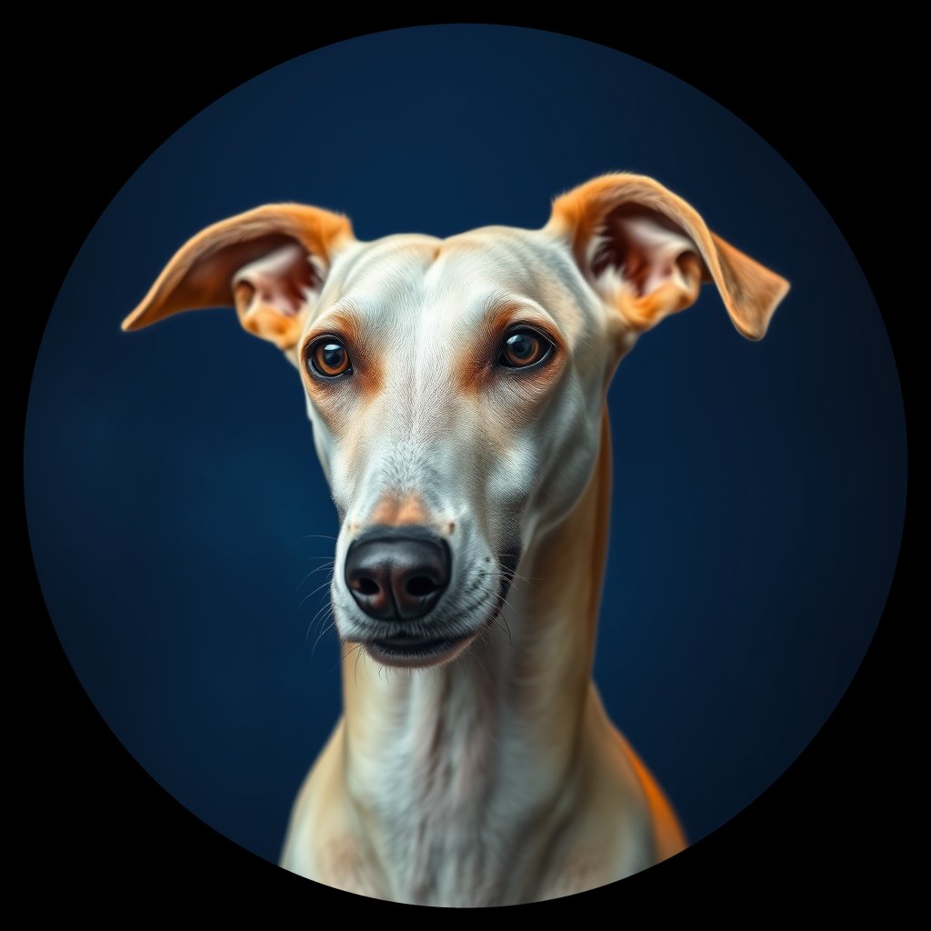 Cosmic medallion portrait of GREY_GREY_12320, a Greyhound