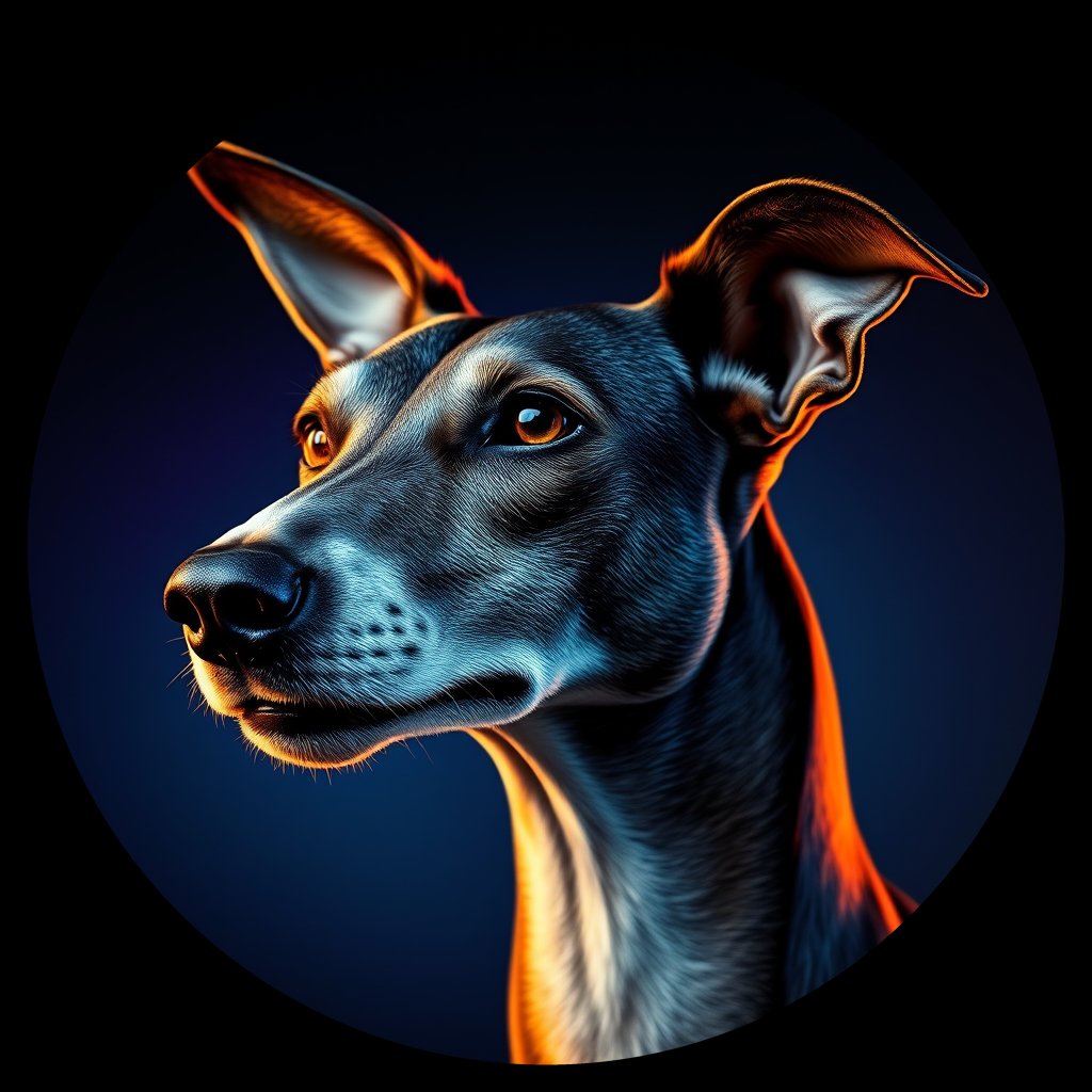 Cosmic medallion portrait of GREY_Gry_0GT248, a Greyhound