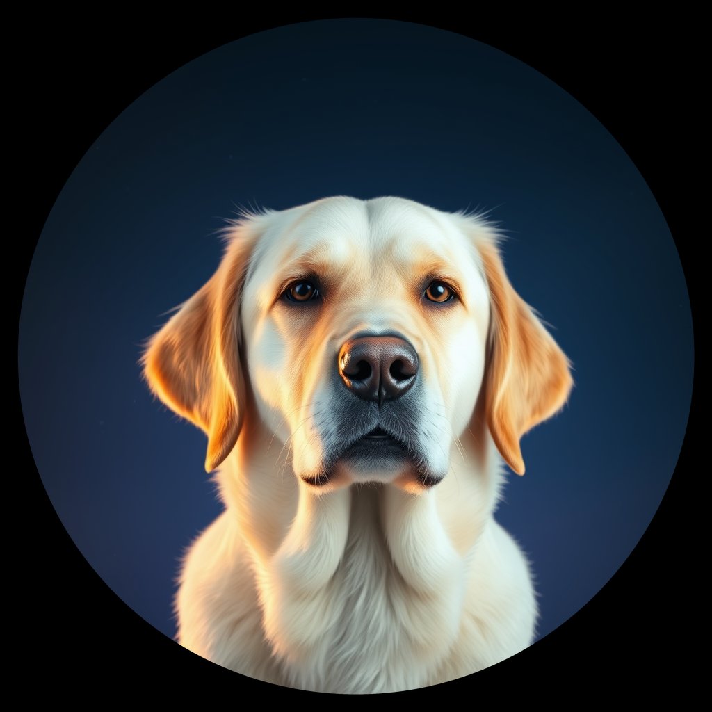 Cosmic medallion portrait of GRLS_grlsVGVC9DJJ, a Golden Retriever