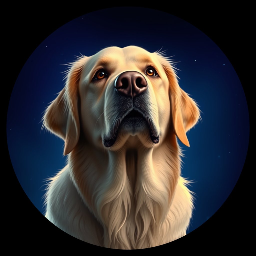 Cosmic medallion portrait of GRLS_grlsYID06966, a Golden Retriever