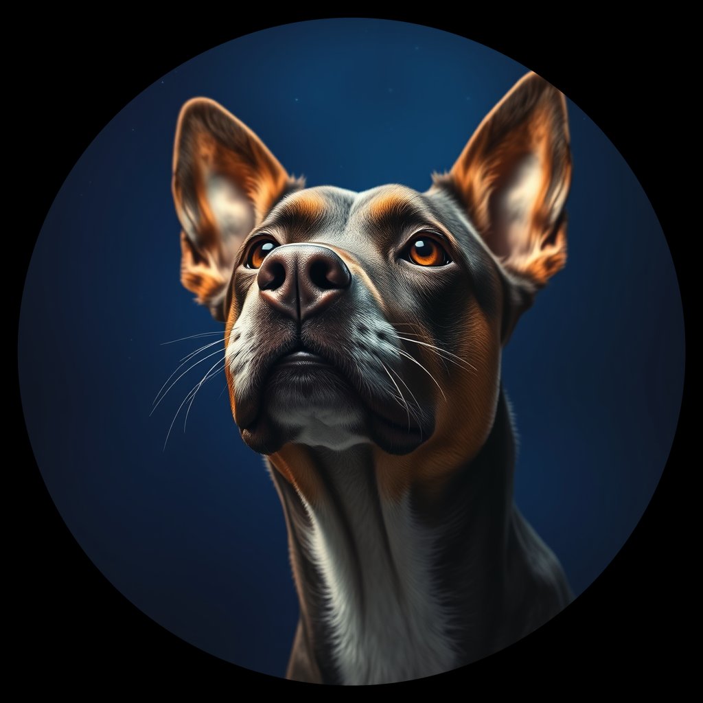Cosmic medallion portrait of GSNZ_GSNZ_07996, a Village Dog Nz North