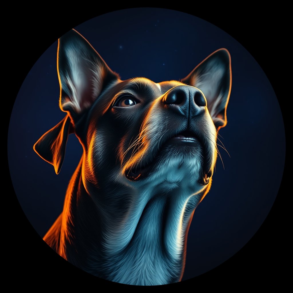 Cosmic medallion portrait of GSNZ_GSNZ_12317, a Village Dog Nz North