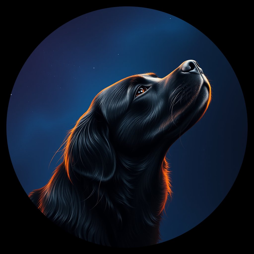 Cosmic medallion portrait of GSNZ_GSNZ_13261, a Village Dog Nz North