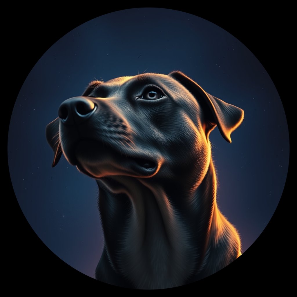 Cosmic medallion portrait of GSNZ_GSNZ_13262, a Village Dog Nz North