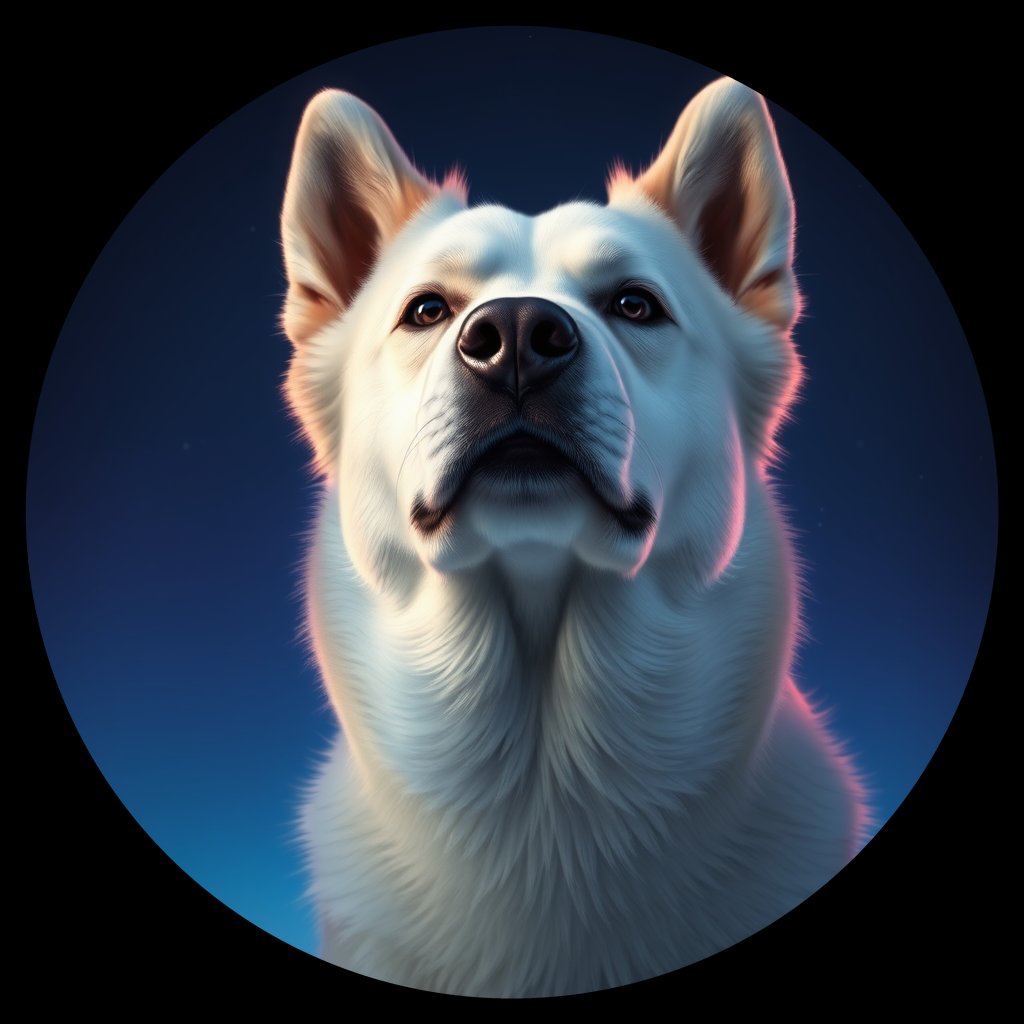 Cosmic medallion portrait of GSl_GT227_GSl_GT227, a Greenland Sledge Dog