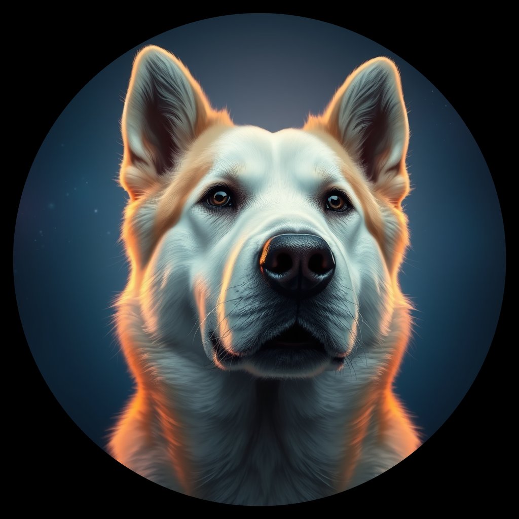 Cosmic medallion portrait of GSl_GT231_GSl_GT231, a Greenland Sledge Dog
