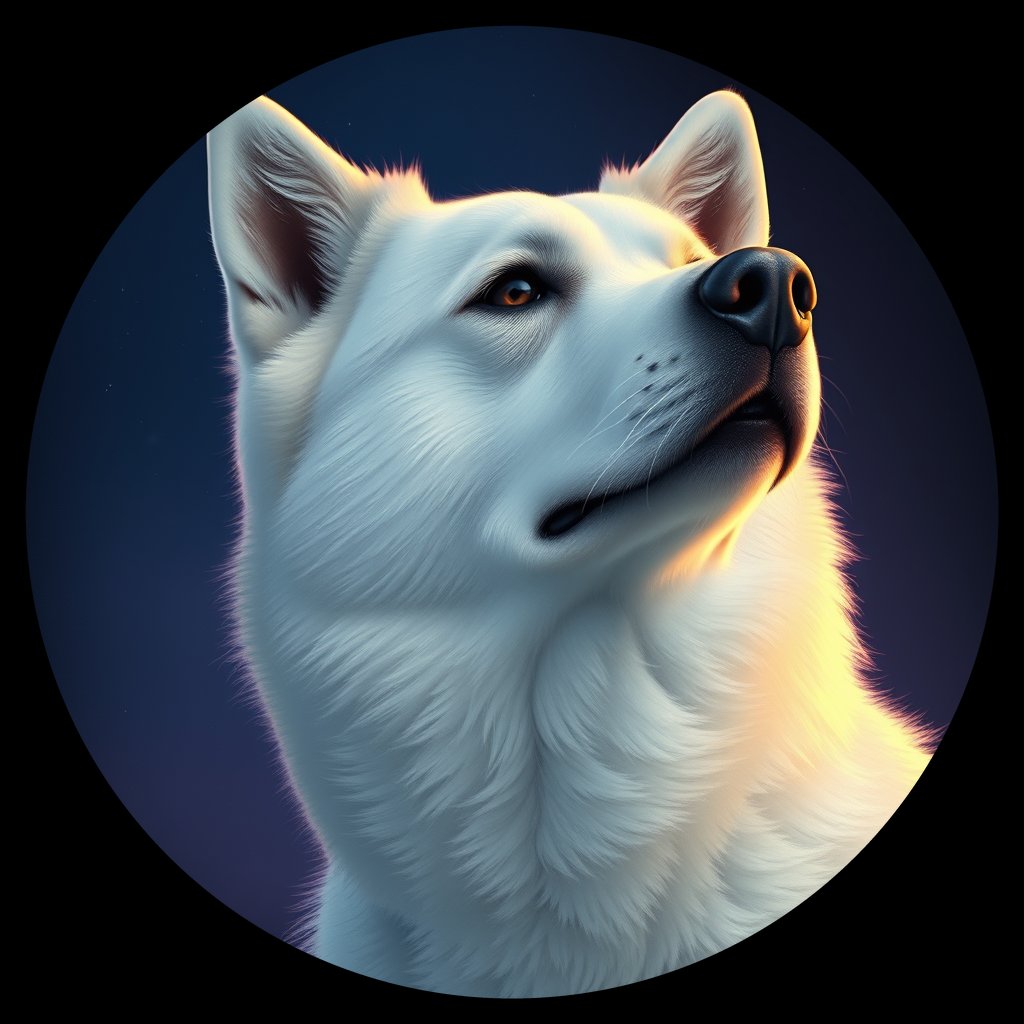 Cosmic medallion portrait of GSl_GT232_GSl_GT232, a Greenland Sledge Dog