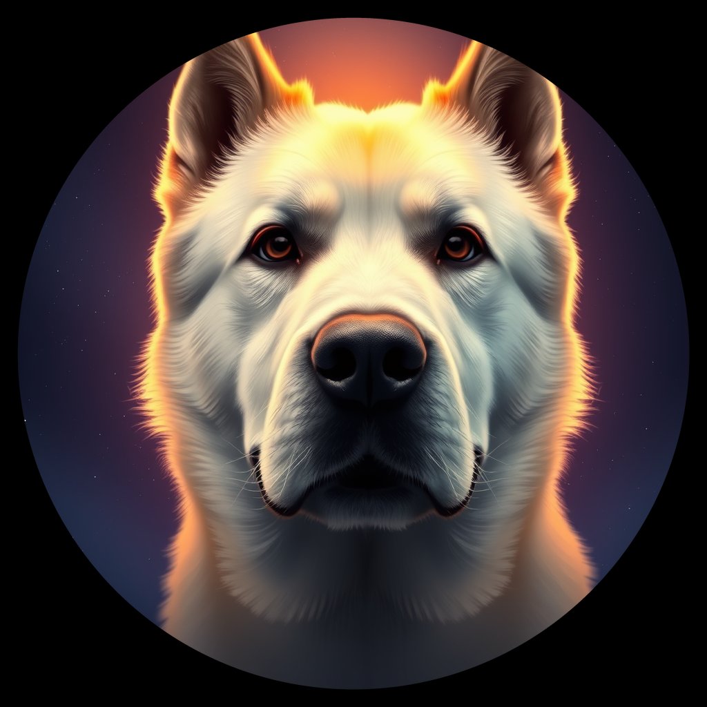 Cosmic medallion portrait of GSl_GT236_GSl_GT236, a Greenland Sledge Dog