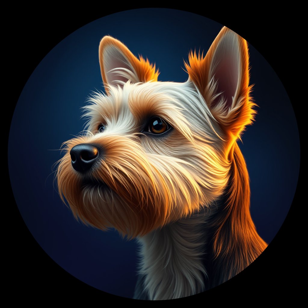 Cosmic medallion portrait of Gigi-Lombardo-YT_Gigi-Lombardo-YT, a Yorkshire Terrier