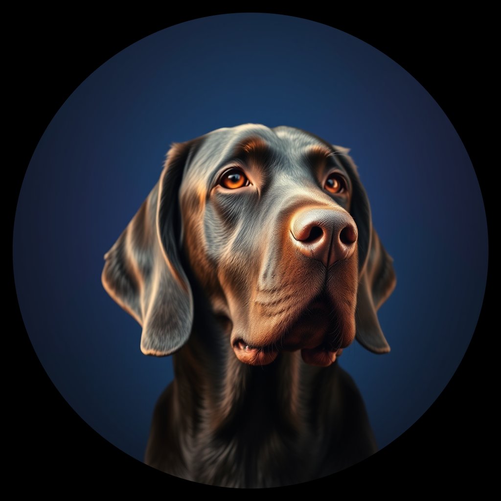 Cosmic medallion portrait of GoS_LU633_GoS_LU633, a Gordon Setter