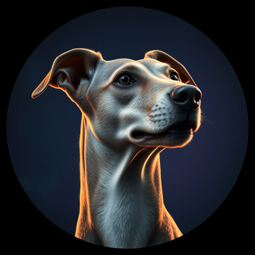 Cosmic medallion portrait of Gry_GT239_Gry_GT239, a Greyhound