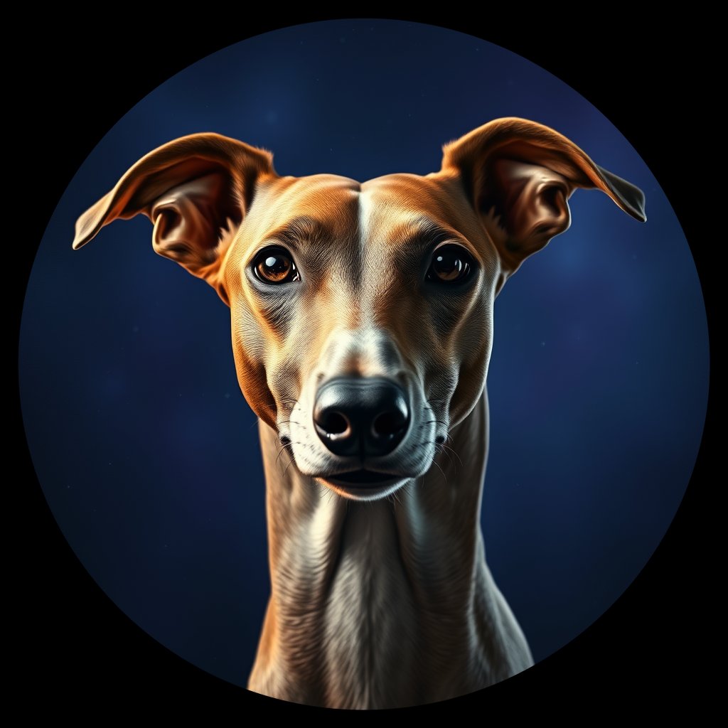 Cosmic medallion portrait of Gry_GT240_Gry_GT240, a Greyhound