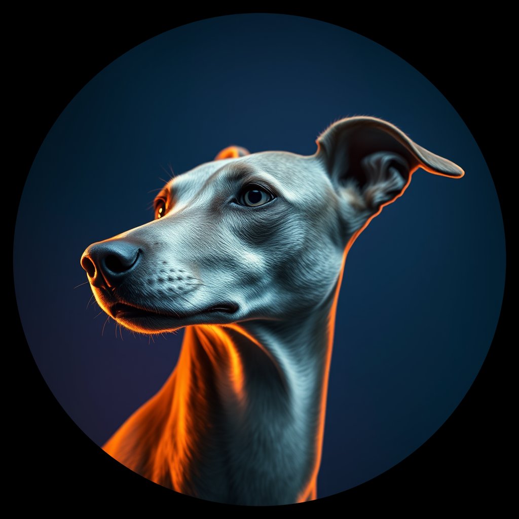 Cosmic medallion portrait of Gry_GT243_Gry_GT243, a Greyhound
