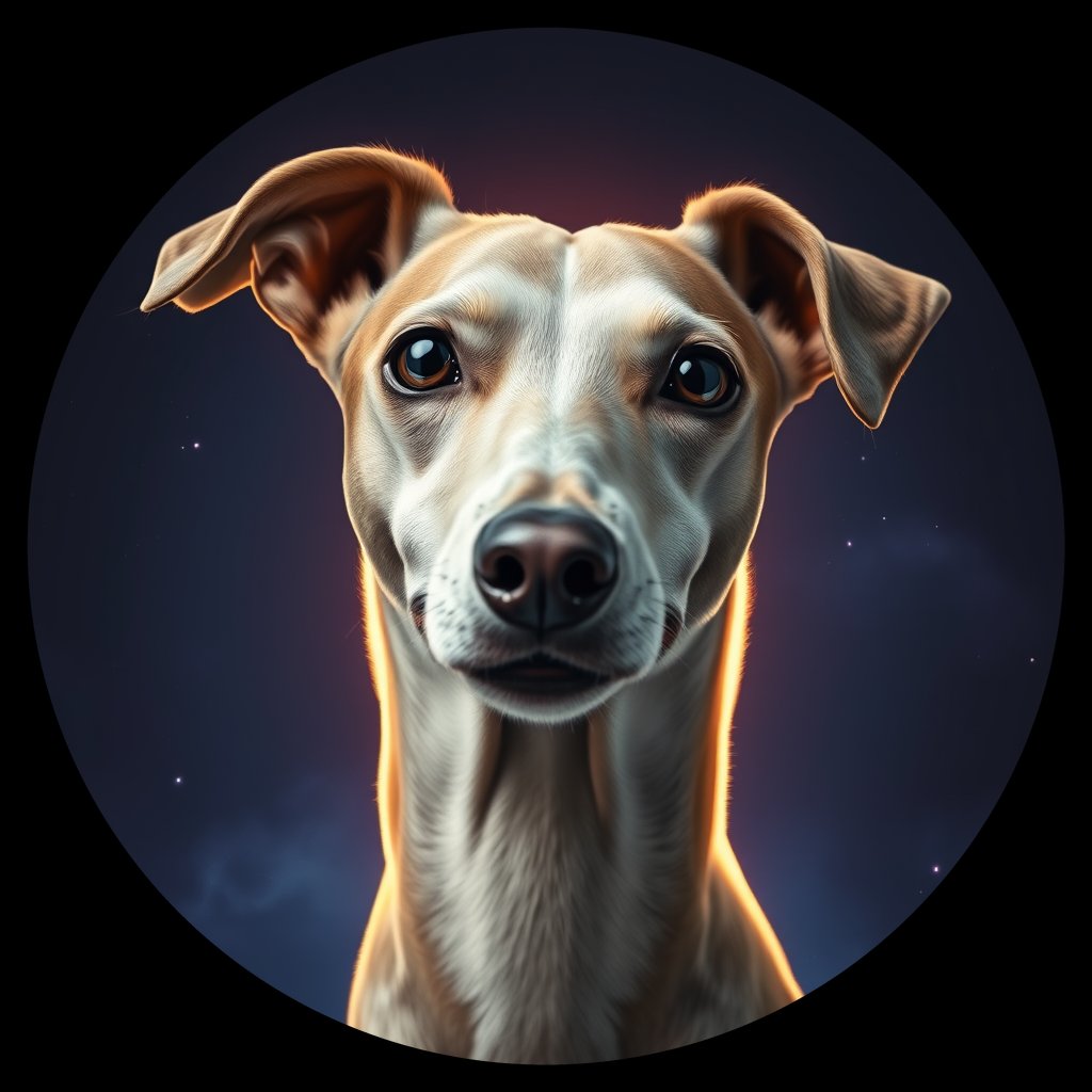 Cosmic medallion portrait of Gry_GT244_Gry_GT244, a Greyhound