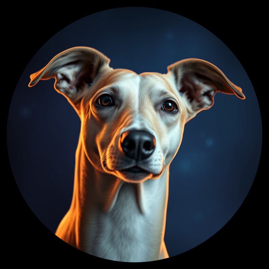 Cosmic medallion portrait of Gry_GT245_Gry_GT245, a Greyhound