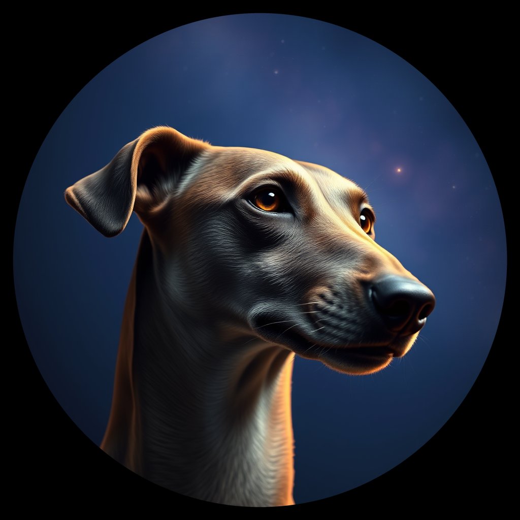 Cosmic medallion portrait of Gry_GT246_Gry_GT246, a Greyhound