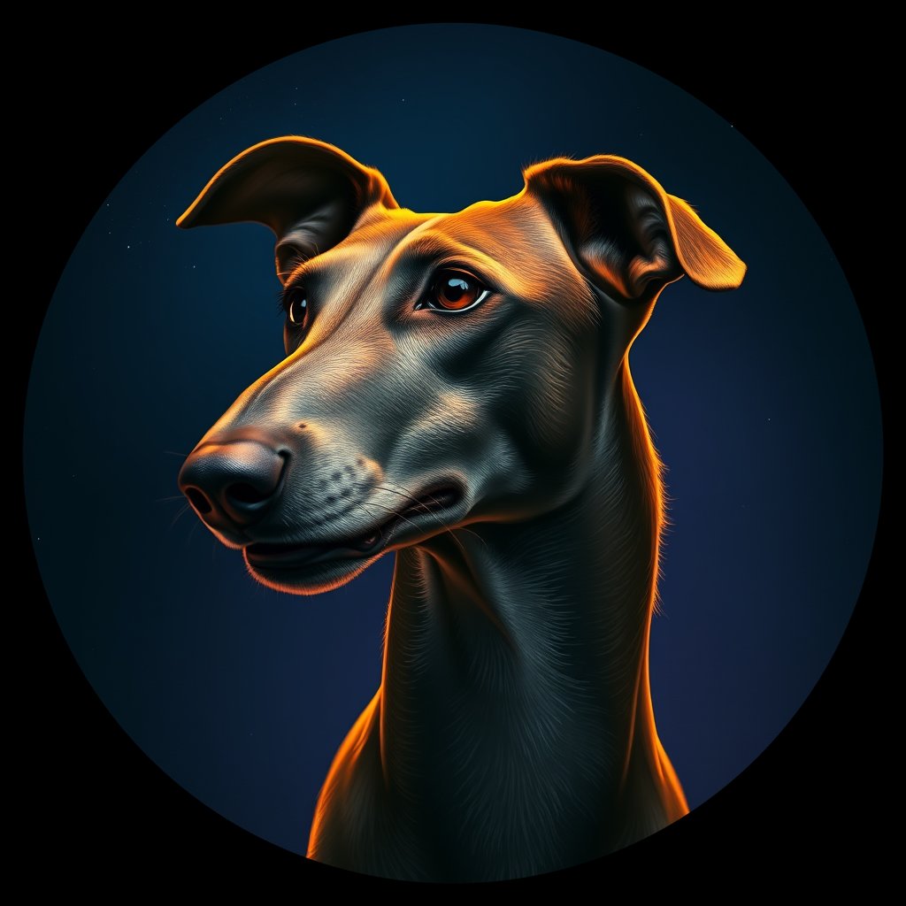 Cosmic medallion portrait of Gry_GT248_Gry_GT248, a Greyhound