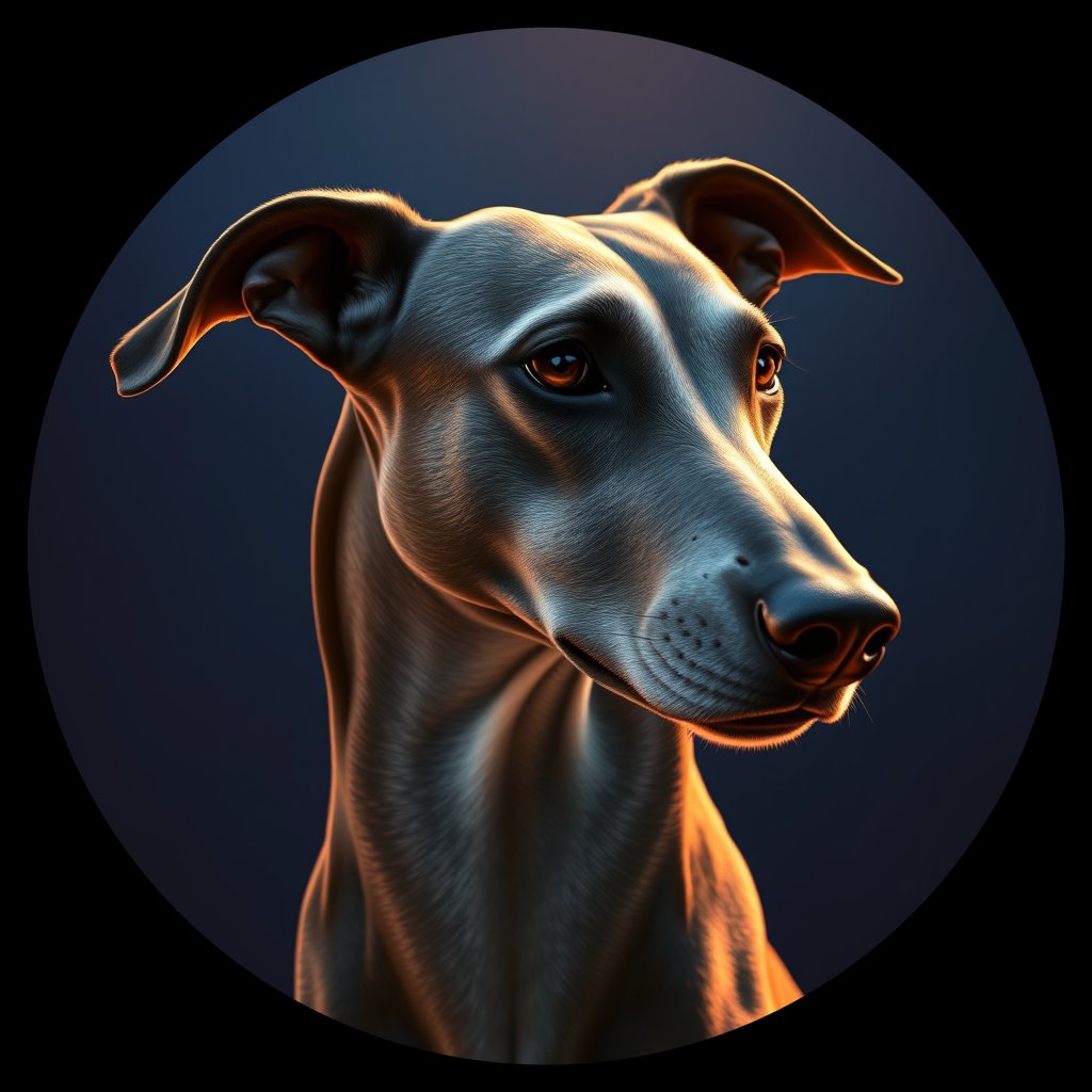 Cosmic medallion portrait of Gry_GT249_Gry_GT249, a Greyhound