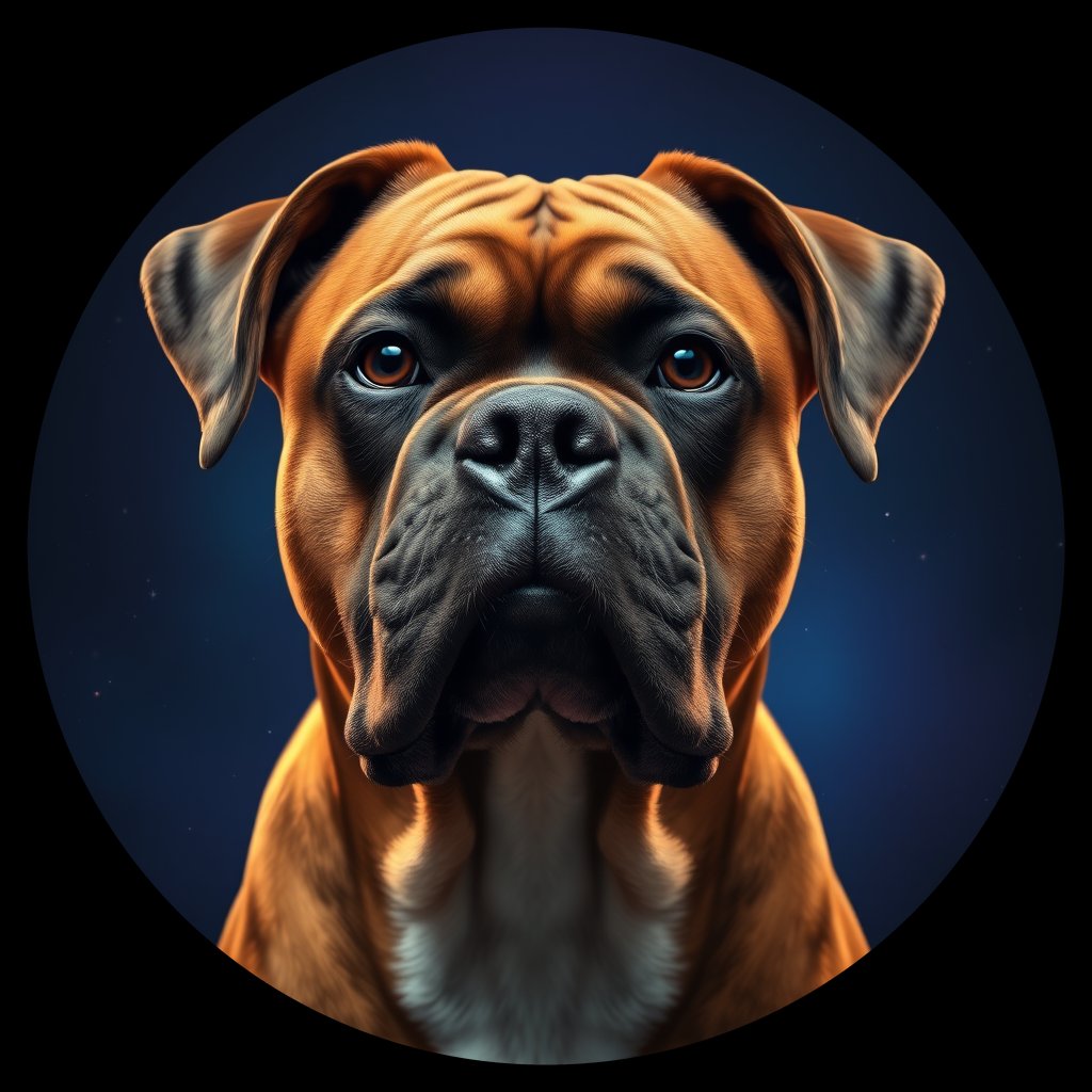 Cosmic medallion portrait of H3-HUC18-MALE-2344_H3-HUC18-MALE-2344, a Boxer