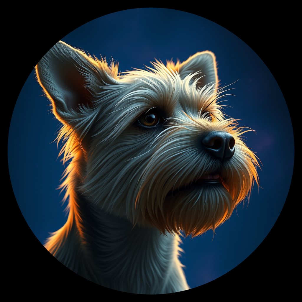Cosmic medallion portrait of H4-Pippin-CT_H4-Pippin-CT, a Cairn Terrier
