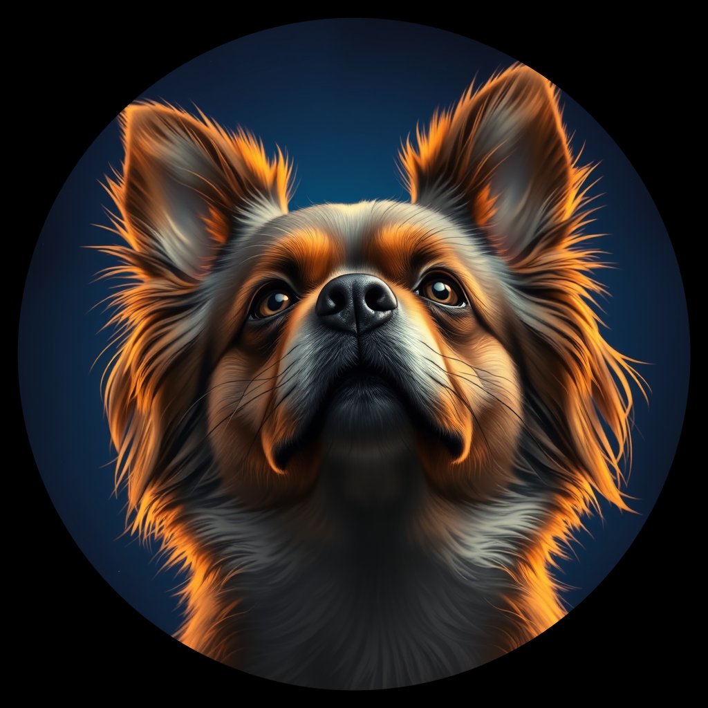 Cosmic medallion portrait of H6-Harley-Goldstein-TS_H6-Harley-Goldstein-TS, a Tibetan Spaniel