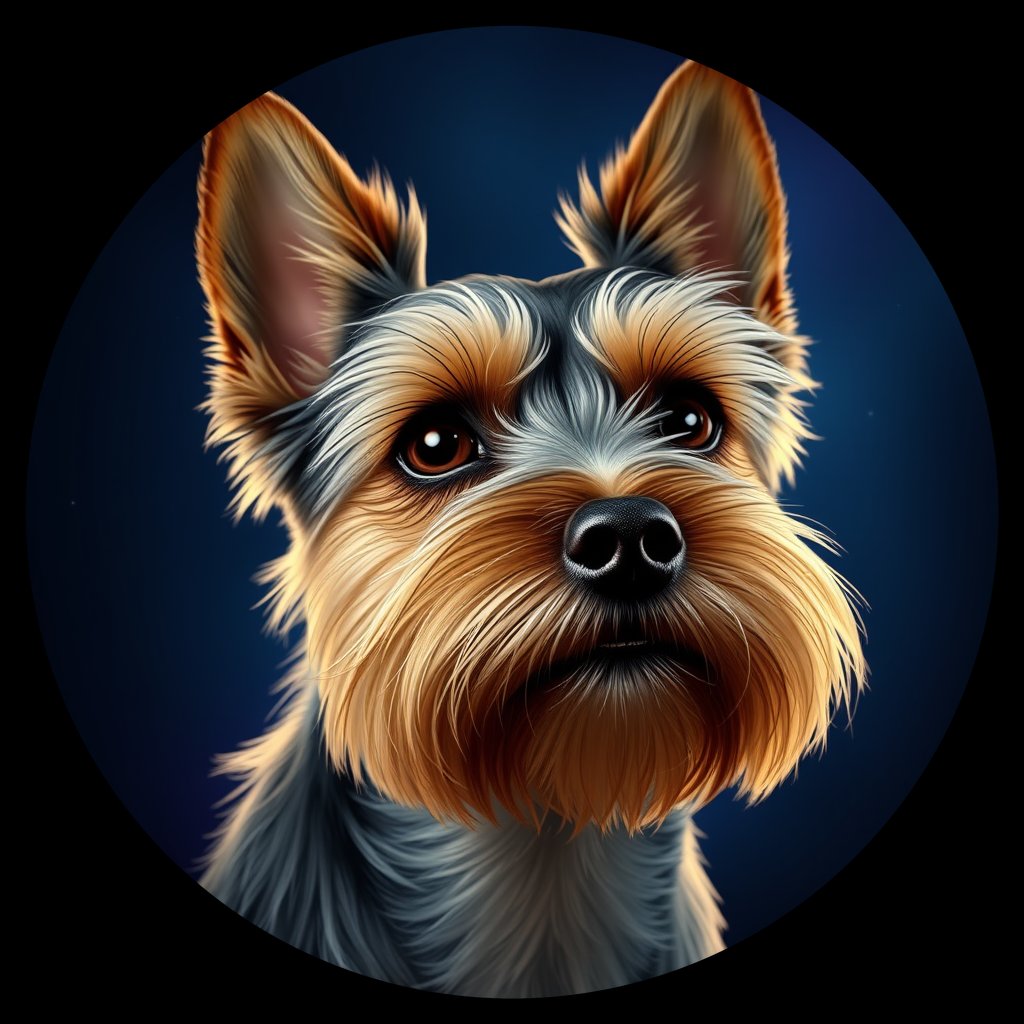 Cosmic medallion portrait of H8-Rosanna-T-Moore-YT_H8-Rosanna-T-Moore-YT, a Yorkshire Terrier