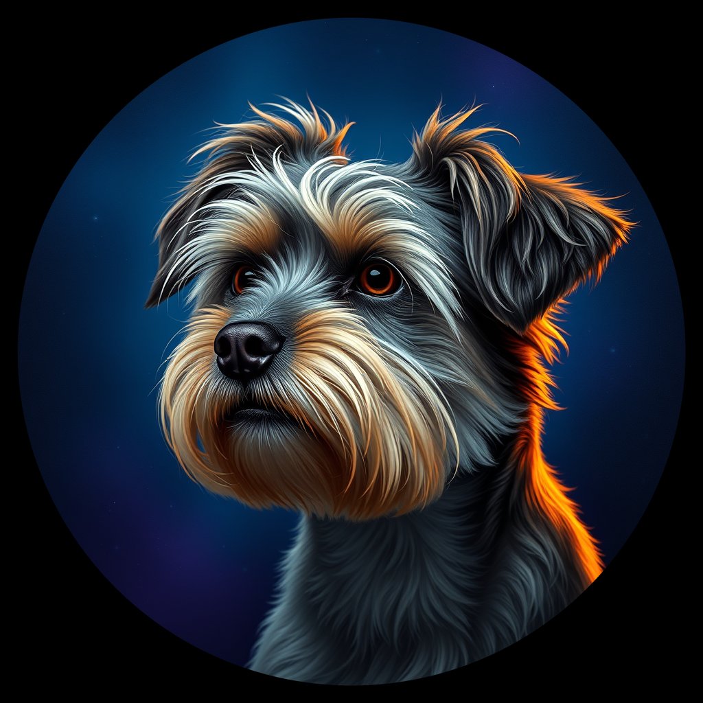 Cosmic medallion portrait of HAVA_HAVA_27160, a Havanese