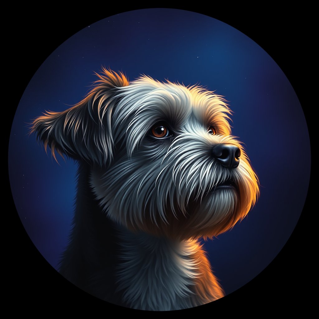 Cosmic medallion portrait of HAVA_HAVA_27929, a Havanese