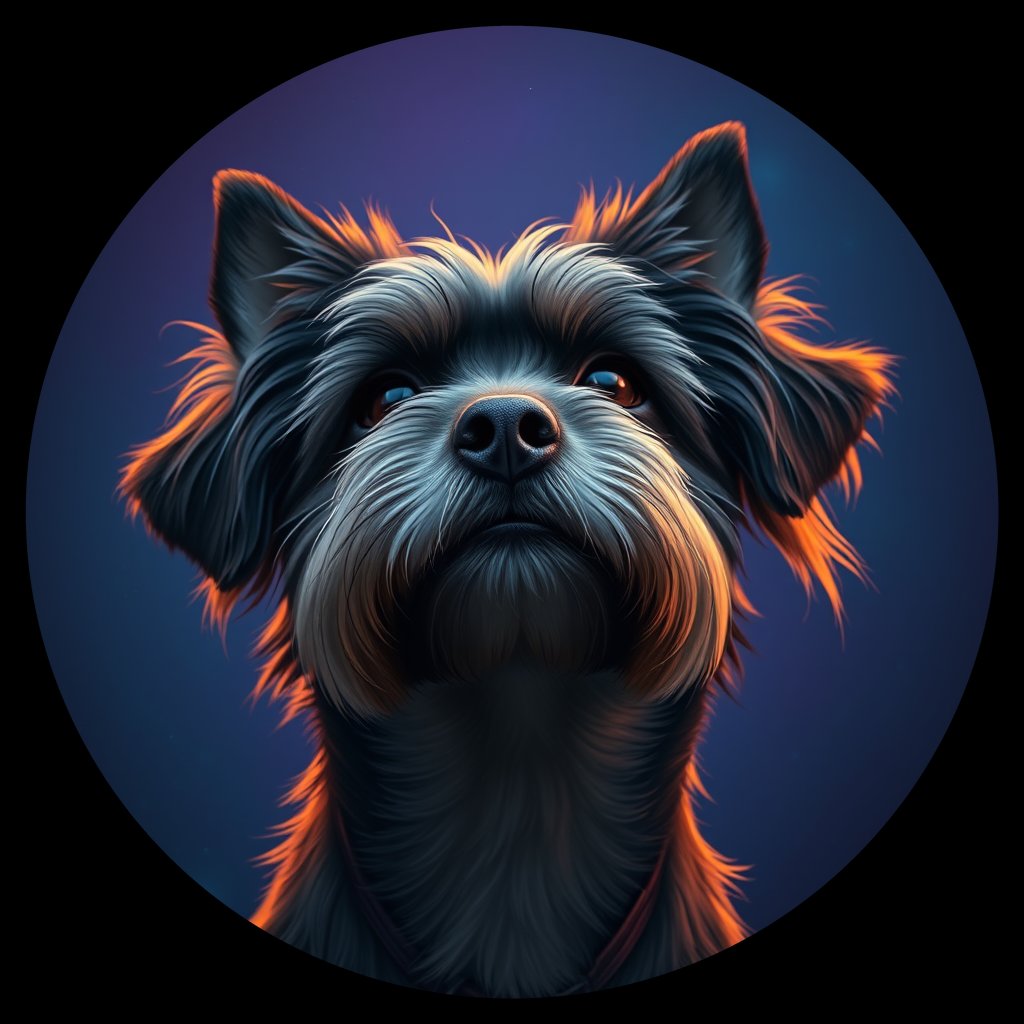 Cosmic medallion portrait of HAVA_HAVA_27930, a Havanese