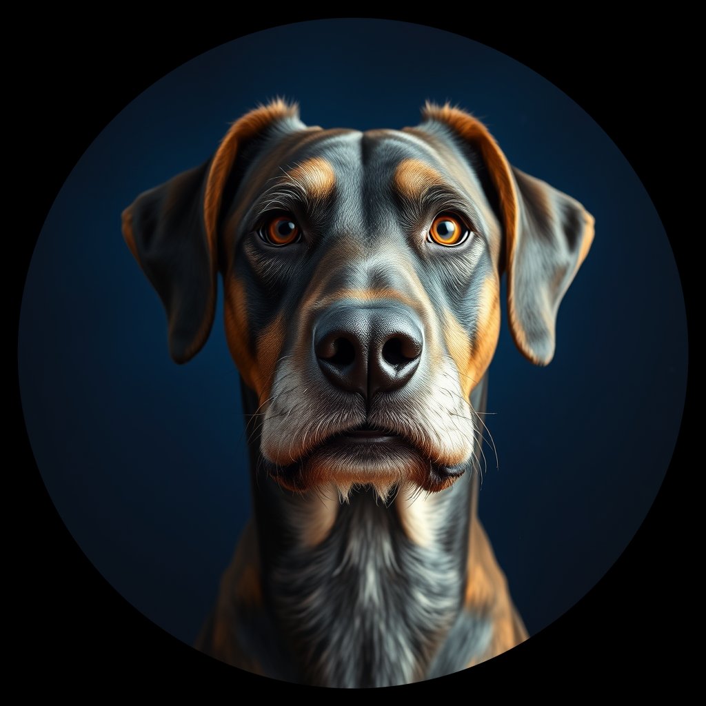 Cosmic medallion portrait of HR27_HR27, a Istrian Shorthaired Hound