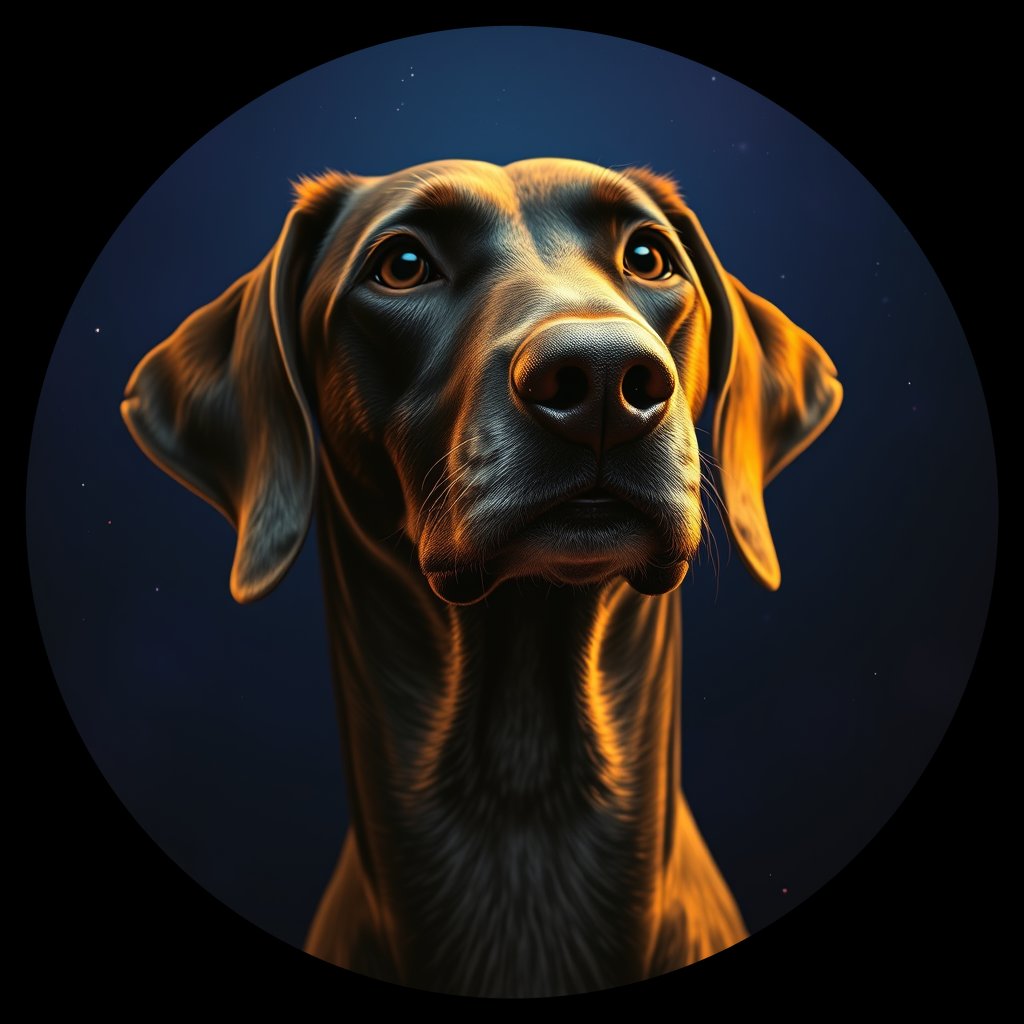 Cosmic medallion portrait of HR84_HR84, a Istrian Shorthaired Hound