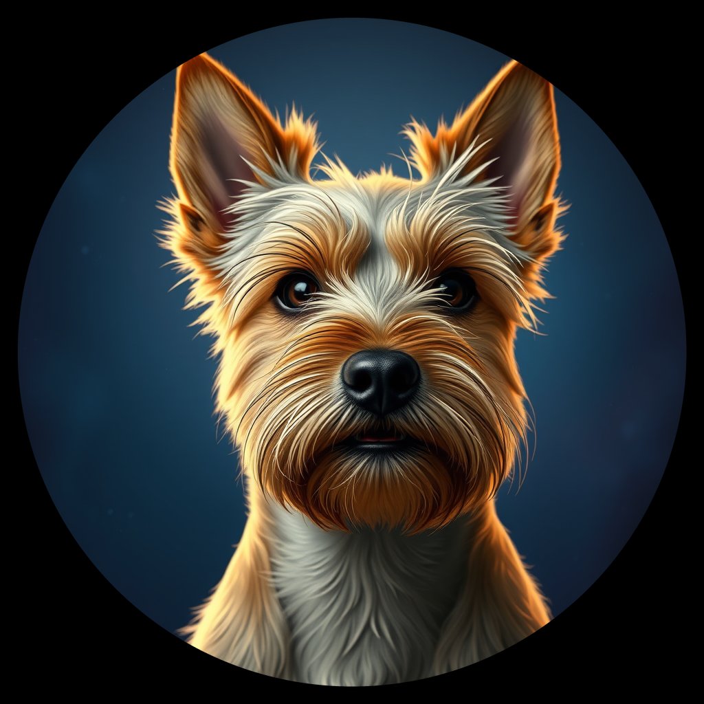 Cosmic medallion portrait of Hailey-shotwell-CT_Hailey-shotwell-CT, a Cairn Terrier