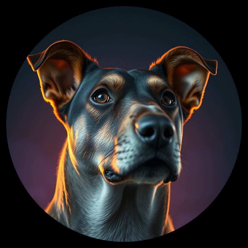 Cosmic medallion portrait of ID162_ID162, a Village Dog India Dehli