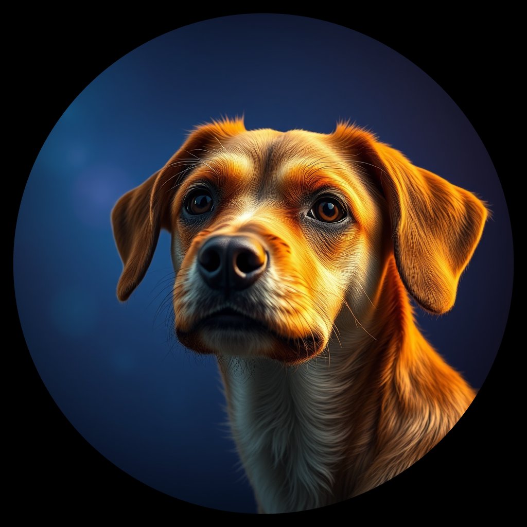 Cosmic medallion portrait of ID96_ID96, a Village Dog India Hazaribagh