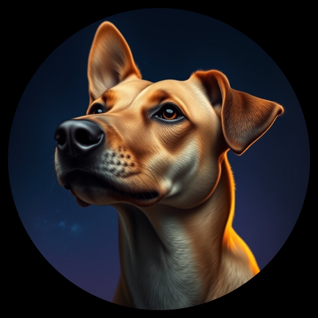 Cosmic medallion portrait of IN20_IN20, a Village Dog Indonesia Borneo