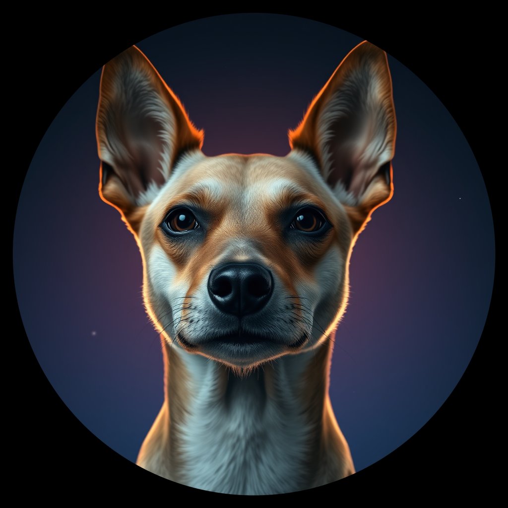 Cosmic medallion portrait of IN30_IN30, a Village Dog Indonesia Borneo