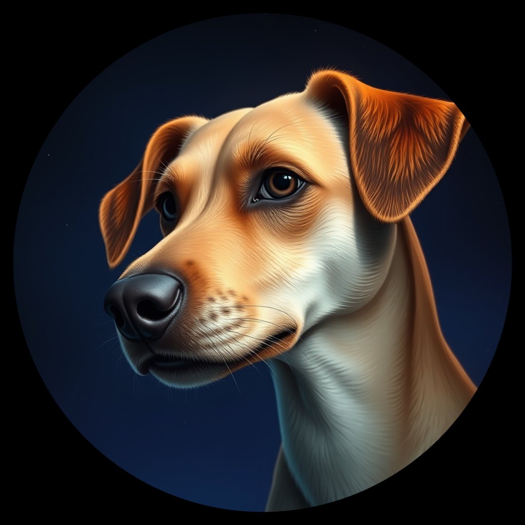 Cosmic medallion portrait of IN35_IN35, a Village Dog Indonesia Borneo