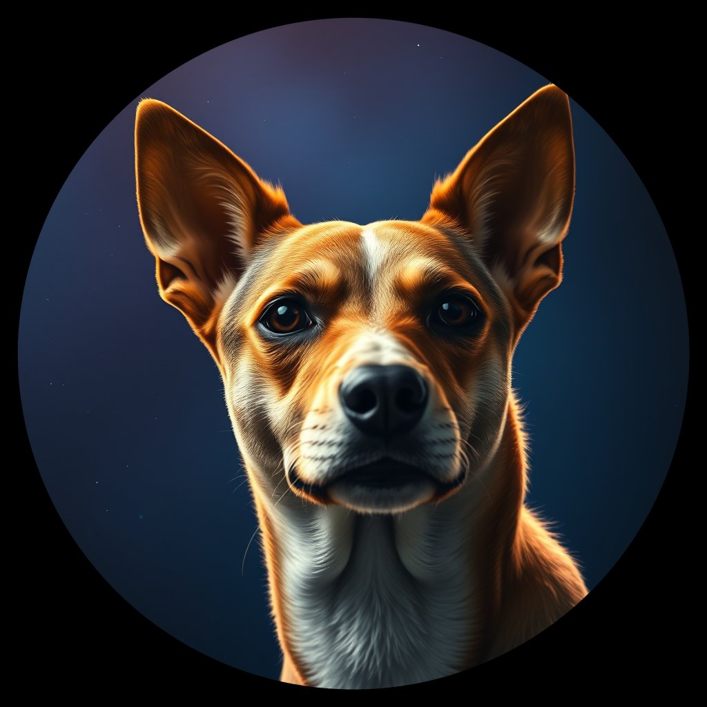 Cosmic medallion portrait of IN44_IN44, a Village Dog Indonesia Jakarta