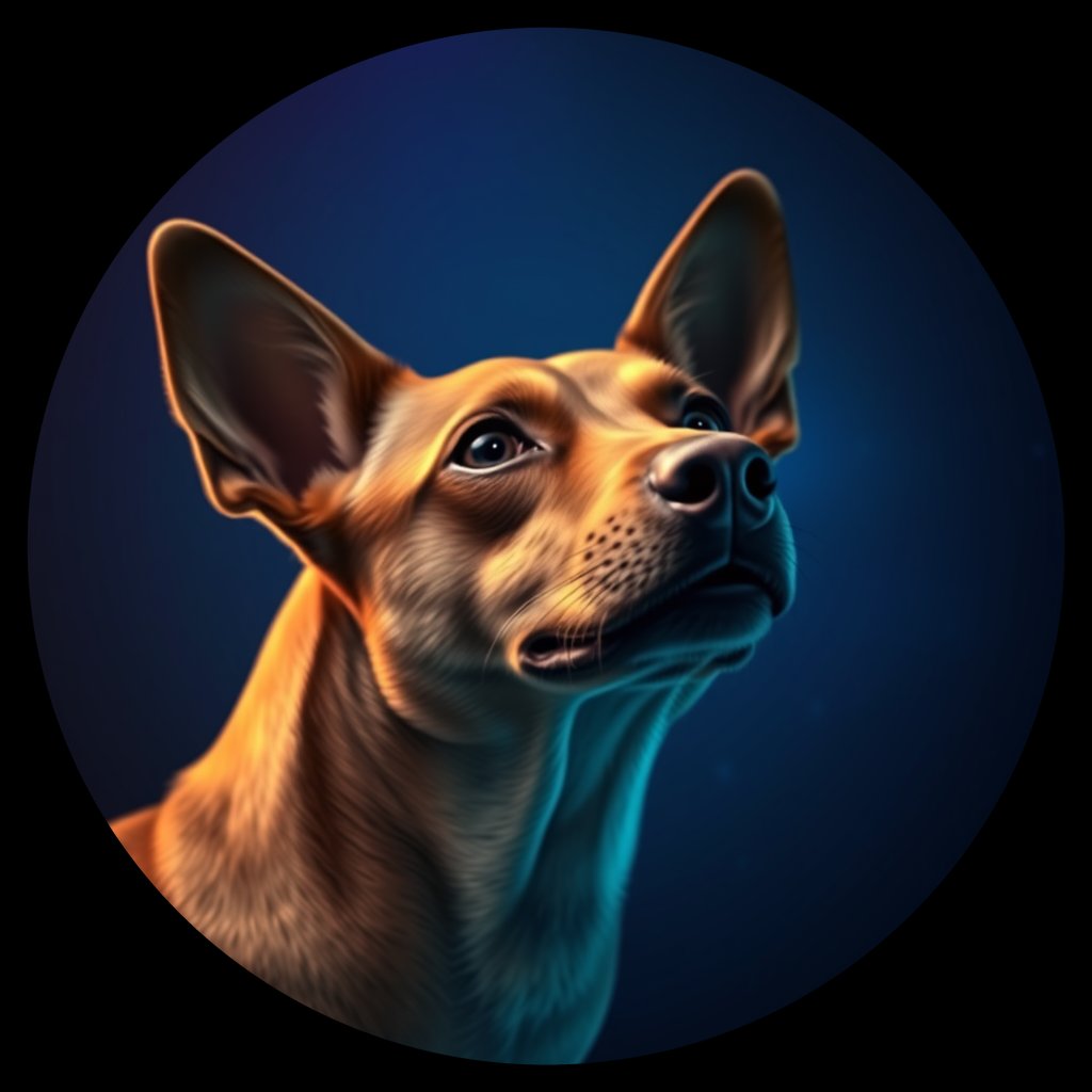 Cosmic medallion portrait of IN45_IN45, a Village Dog Indonesia Jakarta