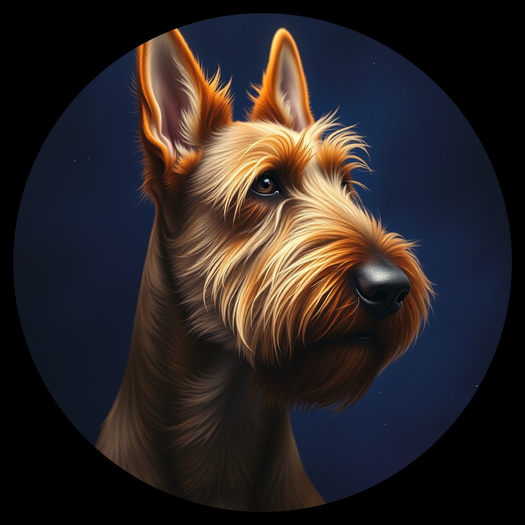 Cosmic medallion portrait of IRIT_IRIT_27163, a Irish Terrier
