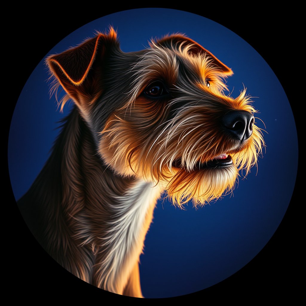 Cosmic medallion portrait of IRIT_IRIT_27164, a Irish Terrier