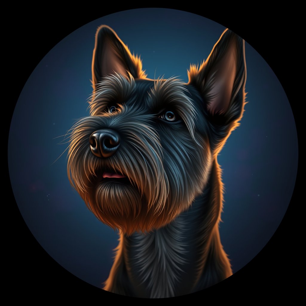 Cosmic medallion portrait of IRIT_IRIT_27166, a Irish Terrier