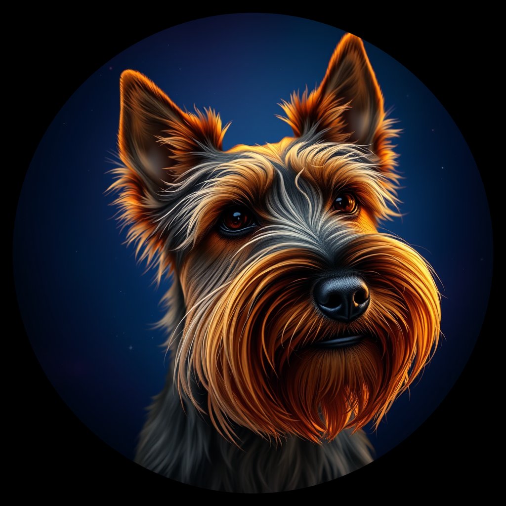 Cosmic medallion portrait of IRIT_IRIT_27175, a Irish Terrier