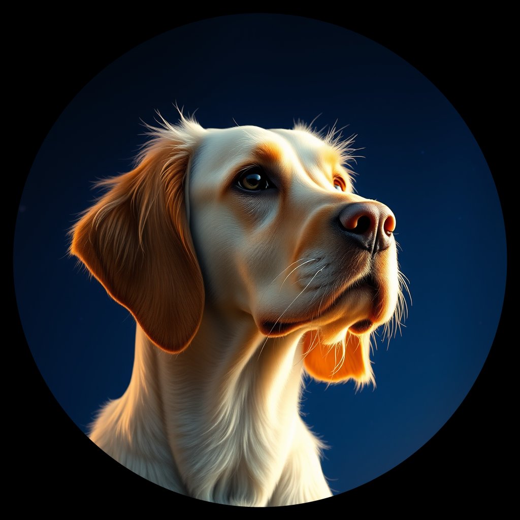 Cosmic medallion portrait of ISET_ISET_13A10, a Irish Setter