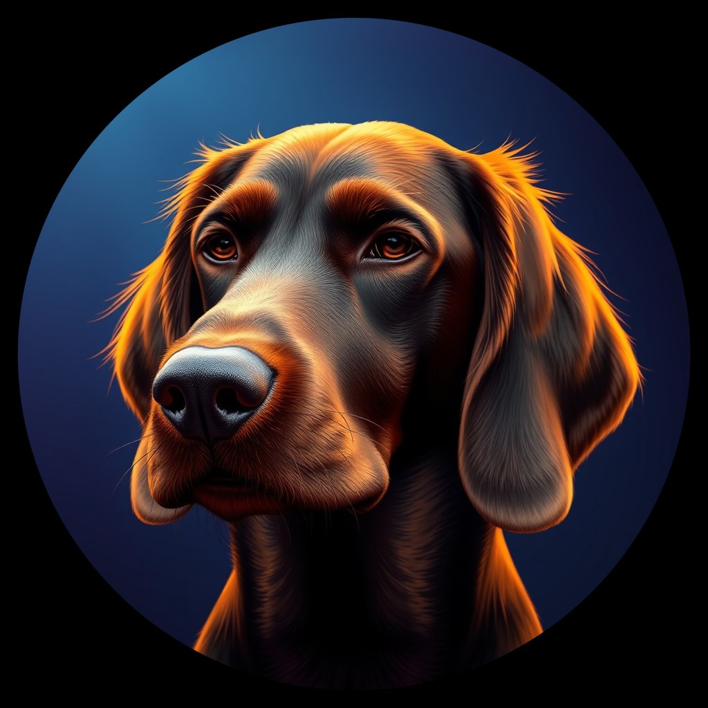 Cosmic medallion portrait of ISET_ISET_15E12, a Irish Setter