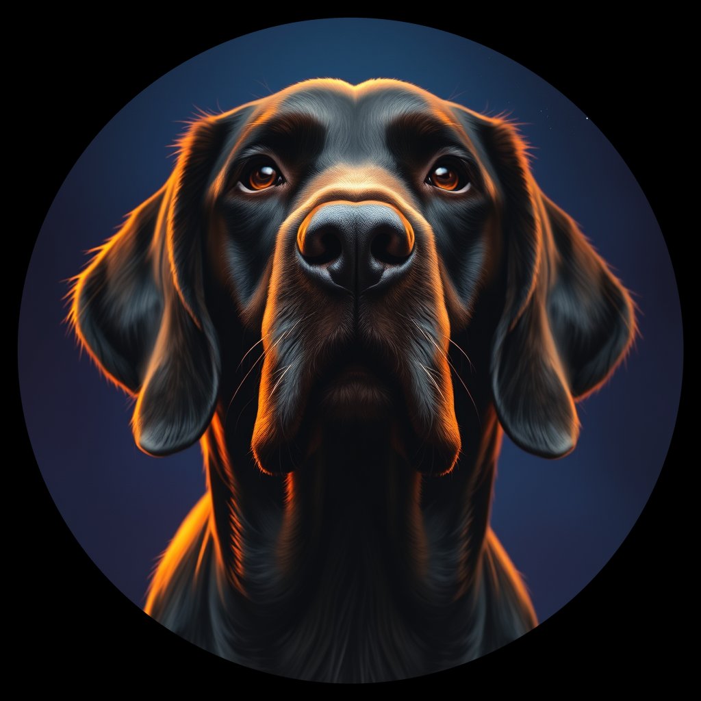 Cosmic medallion portrait of ISET_ISET_27002, a Irish Setter