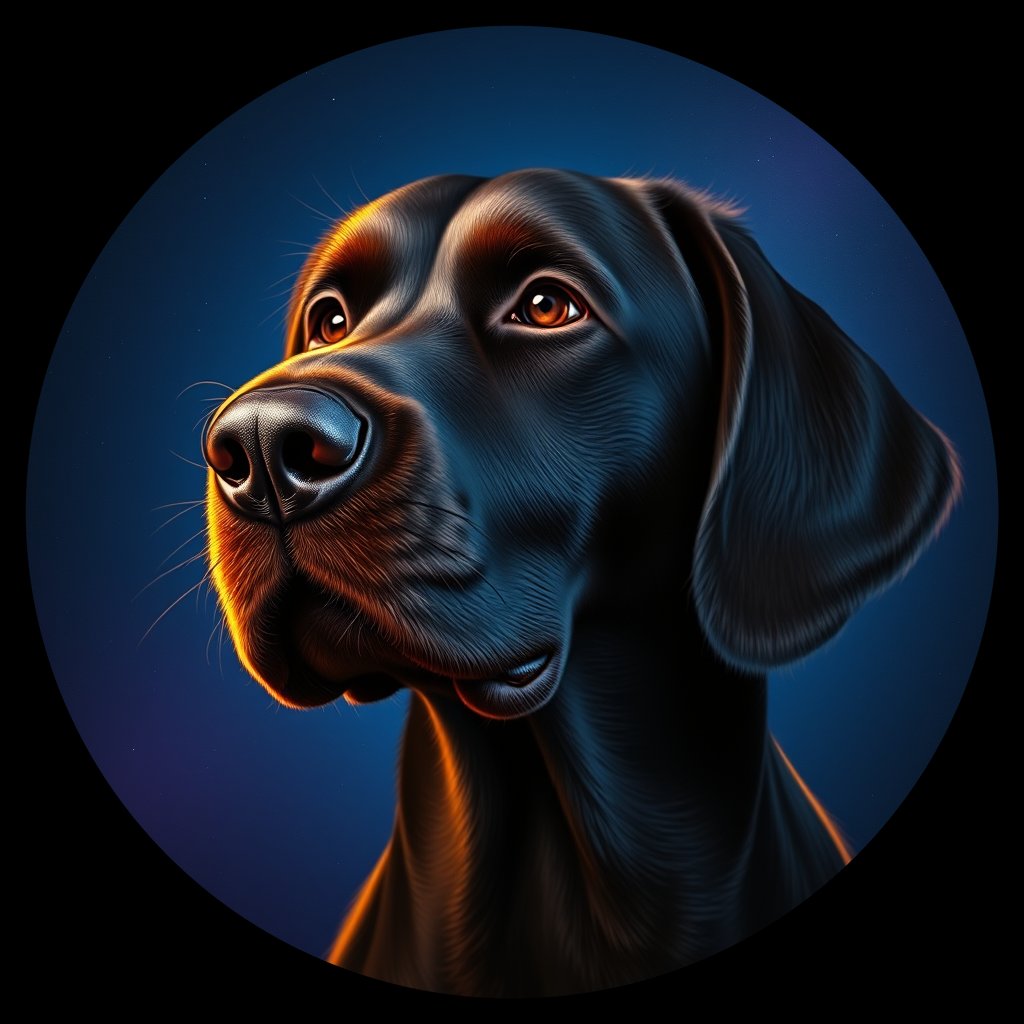 Cosmic medallion portrait of ISET_ISET_27022, a Irish Setter