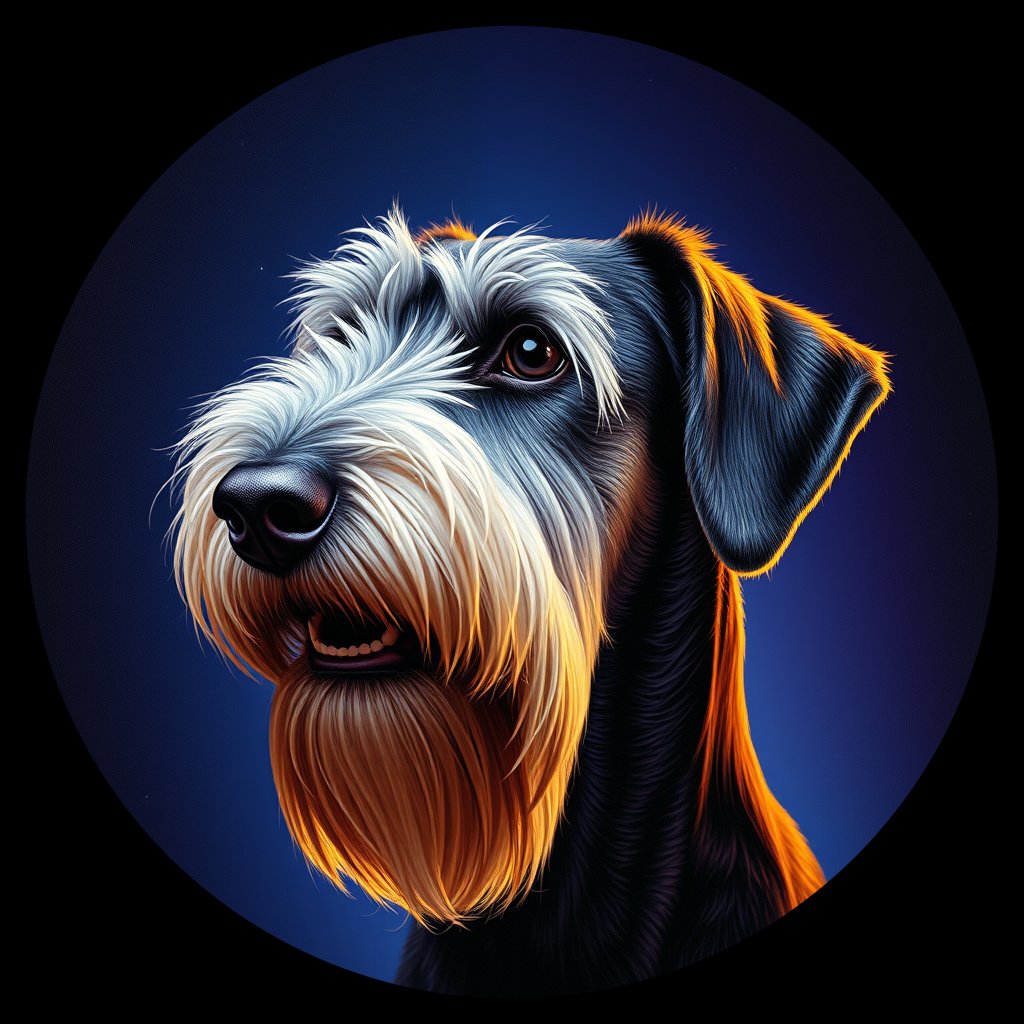 Cosmic medallion portrait of ISP_21897_ISP_21897, a Italian Spinone