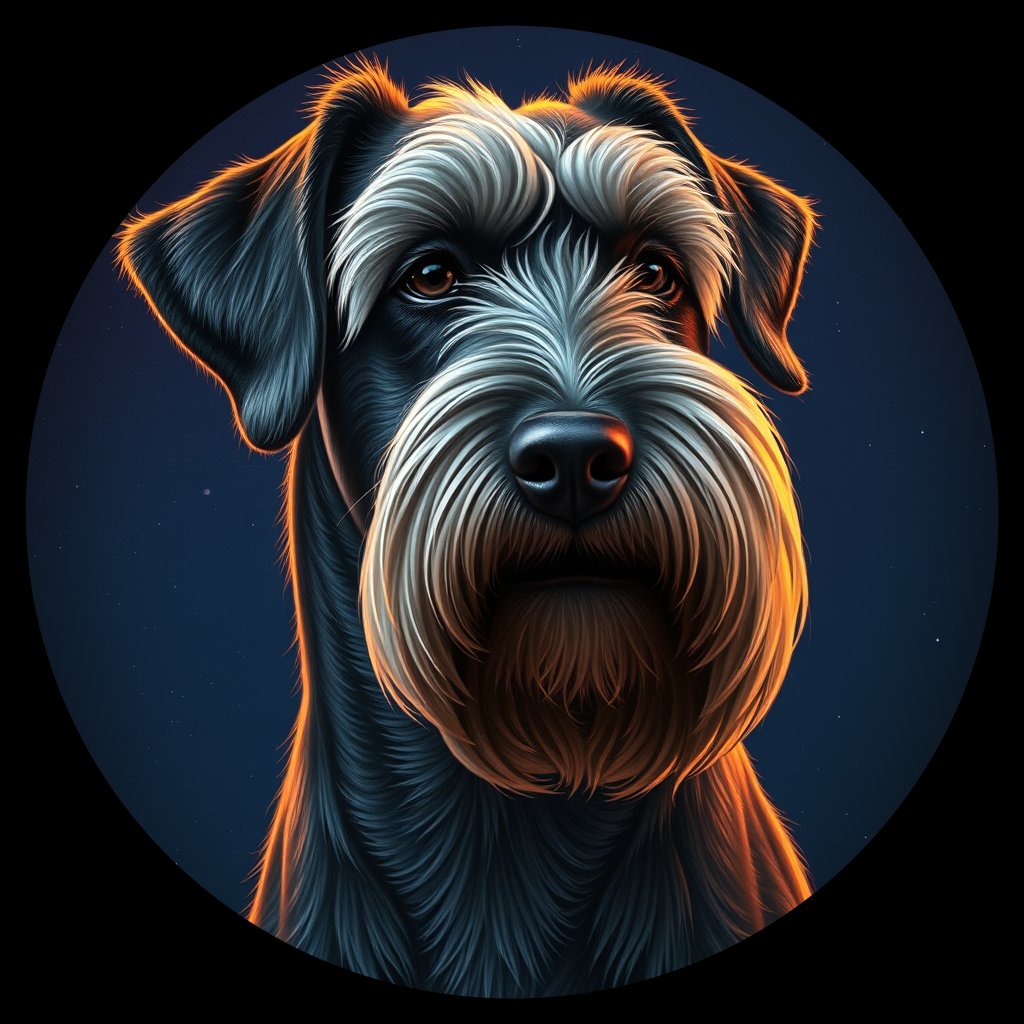 Cosmic medallion portrait of ISP_28162_ISP_28162, a Italian Spinone