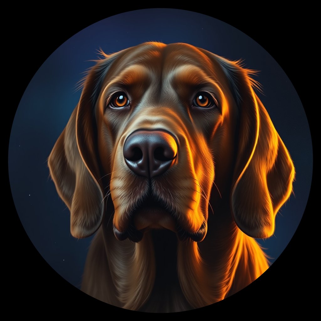 Cosmic medallion portrait of IS_18850_IS_18850, a Irish Setter